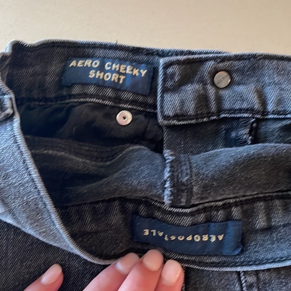 AERO CHEEKY BLACK DENIM SHORT - Picture 3 of 4